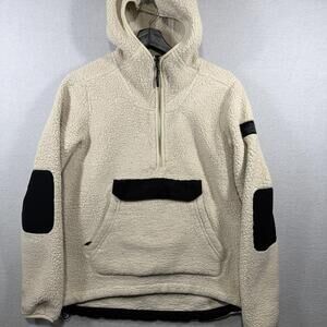 The North Face Sherpa Hoodie Womens Small White Campshire 1/4 Zip Fleece